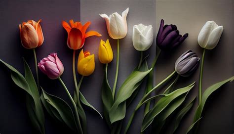 Free Photo | A vibrant bouquet of multi colored tulips outdoors ...