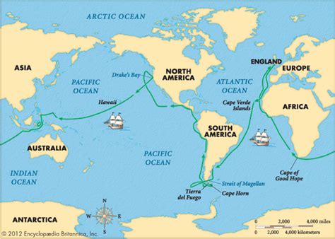 Sir Francis Drake Voyage Map