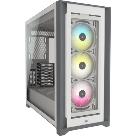 Corsair iCUE 5000X RGB Tempered Glass Mid-Tower ATX PC Smart Case ...