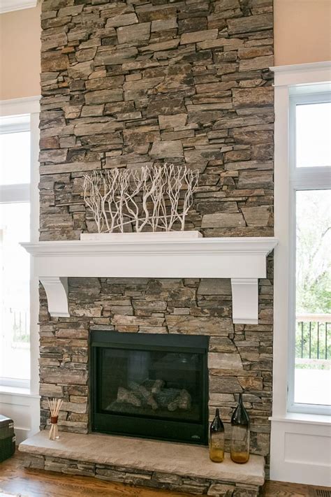 dry stacked stone fireplace | Stacked stone fireplaces, Fireplace ...