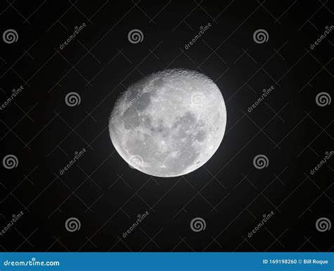 Moon through Telescope with Visible Craters and the Sea of Tranquility Stock Photo - Image of ...