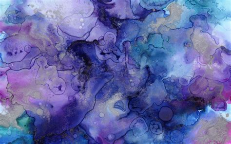 Download Purple Ink Blue Artistic Watercolor HD Wallpaper