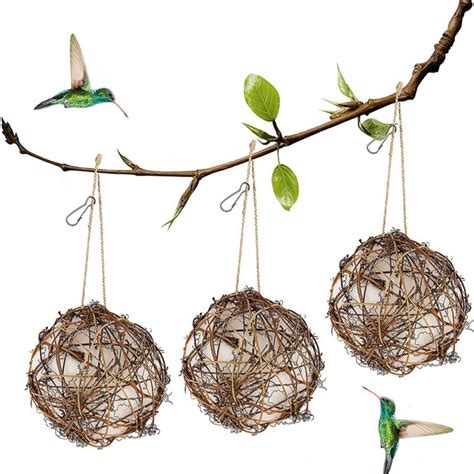 Set of 3 Globe Hummingbird Nesters Cotton Nesting Material for ...