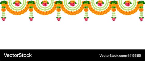 Flower garland decoration toran for happy diwali Vector Image