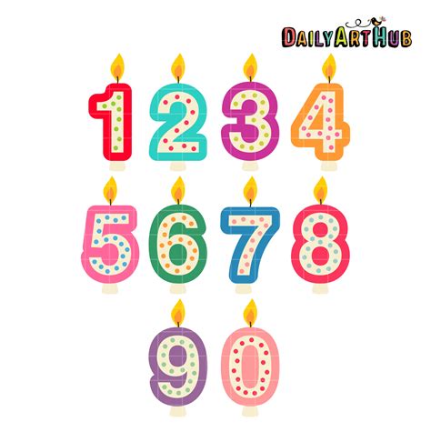 Birthday Number Candles Clip Art Set – Daily Art Hub – Free Clip Art ...