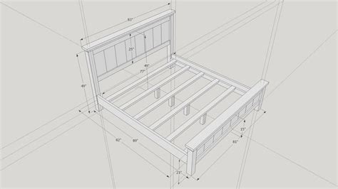 Rustic King Size Farmhouse Bed | 3D Warehouse