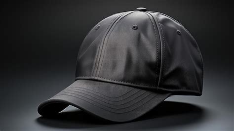 Premium AI Image | Black snapback on dark background Blank baseball ...