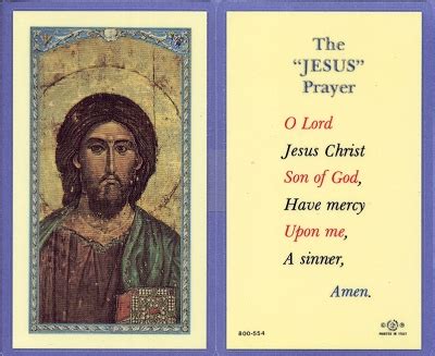 The Jesus Prayer Holy Card