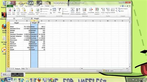 Descriptive Statistics in Excel - YouTube