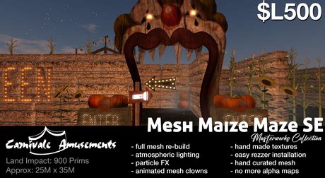 Second Life Marketplace - Maize Maze 2023 - Halloween - Deluxe Edition