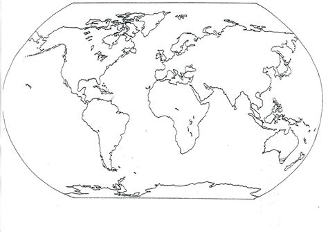 7 Continents Blank Map Printable
