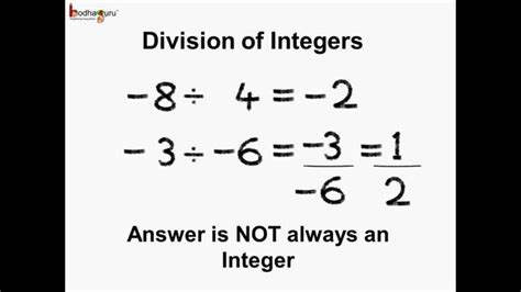 Examples For Dividing Integers