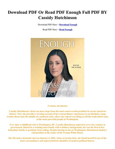 [PDF Download] Enough - Cassidy Hutchinson by CelineHoland - Issuu