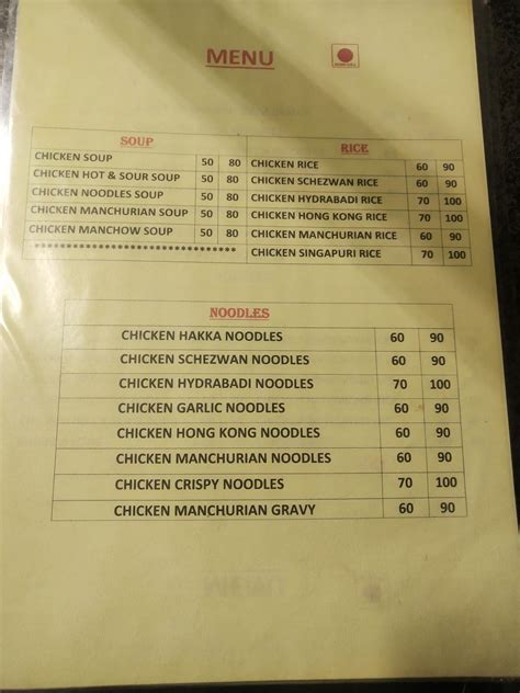 Menu at CHINA KING CHINESE FOOD, Vadodara