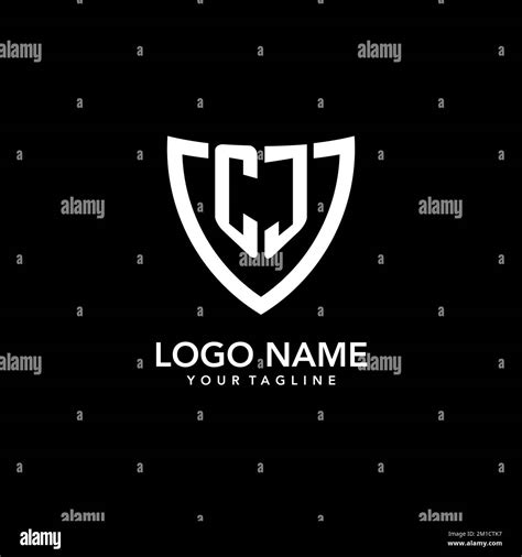 CJ monogram initial logo with clean modern shield icon design inspiration Stock Vector Image ...