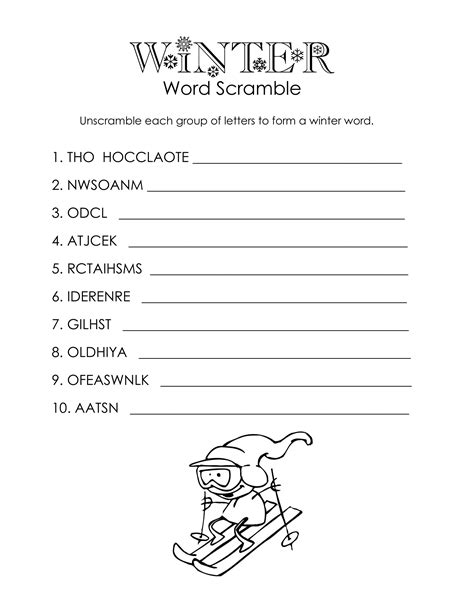 Free Printable Scramble Words