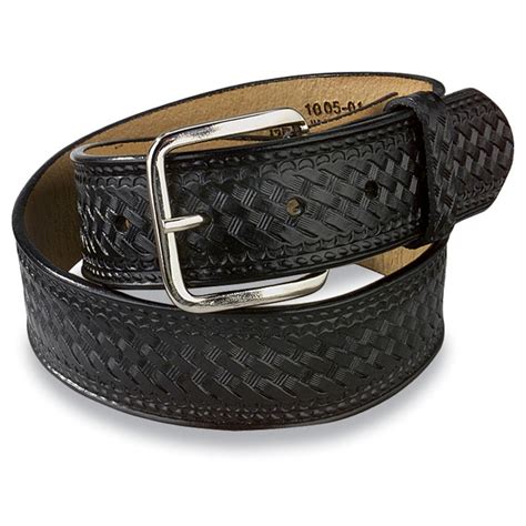 Leather Basketweave Belt, Black - 72329, Belts & Suspenders at ...