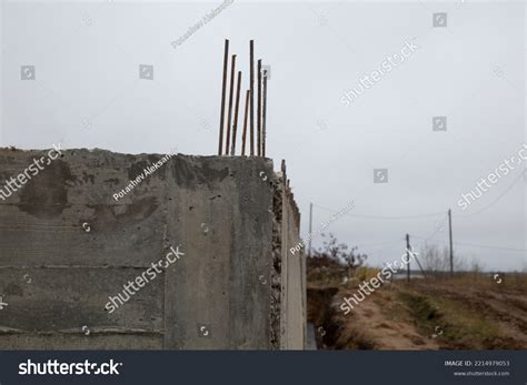 Concrete Foundation Construction Houseconstruction Private Houses Stock ...