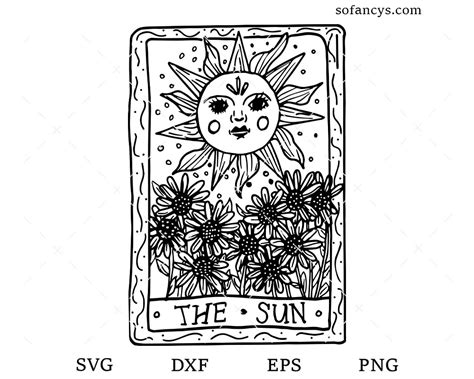 The Sun Tarot Card SVG DXF EPS PNG Cut Files