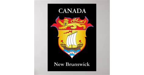 New Brunswick coat of arms Poster | Zazzle