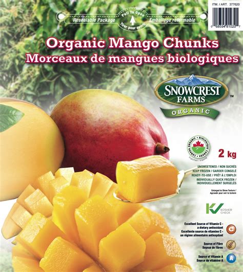 Organic Mango Chunks - 2.0 kg - Snowcrest Foods Ltd.