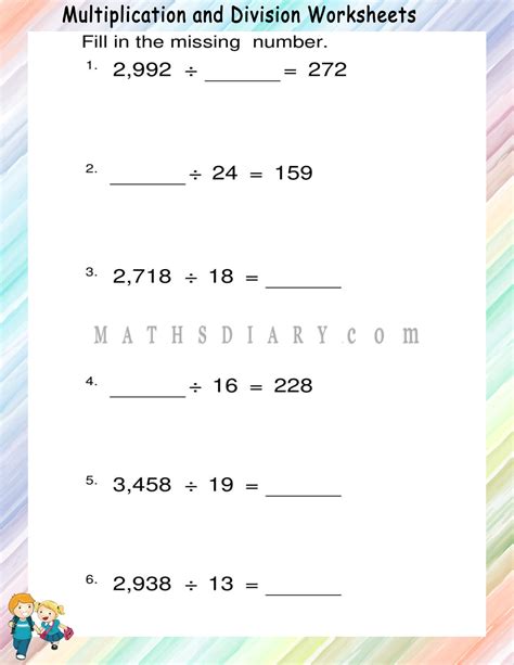 Finding missing dividend,divisor and quotient - Math Worksheets ...