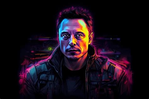 Premium AI Image | A man with a neon sign that says tesla on it.