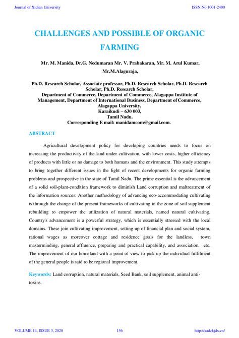 (PDF) CHALLENGES AND POSSIBLE OF ORGANIC FARMING