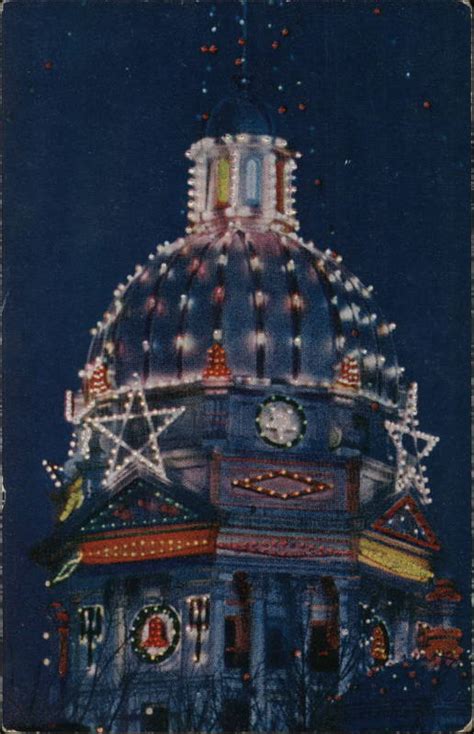 Christmas Lights Minden, NE Postcard