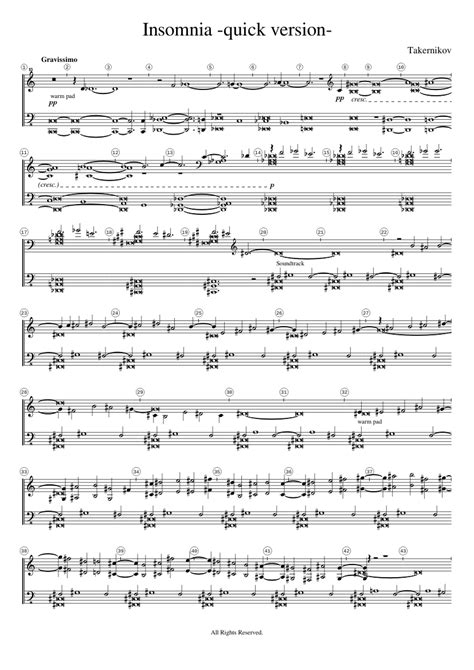 Insomnia -quick version-[20:20] - Original Composition Sheet music for ...