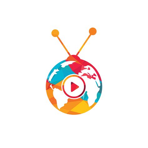 Global TV vector logo design concept. World television icon design ...