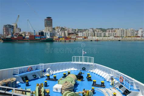 A Ferry Enters the Port of Durres on Albania Editorial Stock Photo - Image of durazzo, freight ...