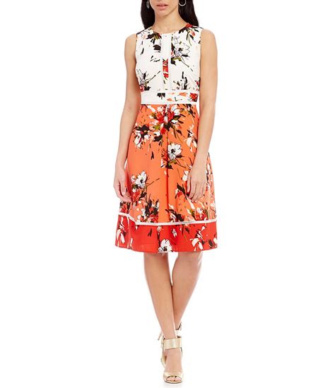 KARL LAGERFELD PARIS Sleeveless Floral Dress | Dillards