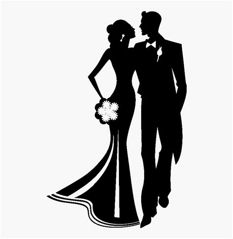 Wedding Invitation Silhouette Child - Mr And Ms Silhouette, HD Png Download - kindpng