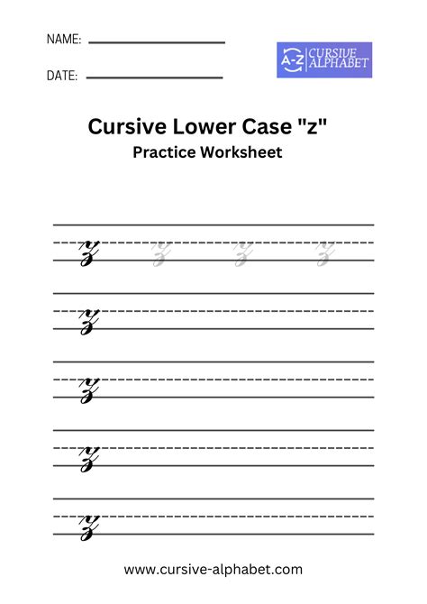 How to Write a Lowercase Cursive z