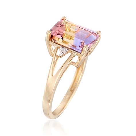 4.70 Carat Ametrine Ring with Diamonds in 14kt Yellow Gold | Ross-Simons