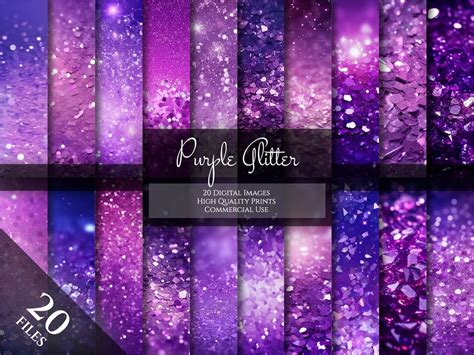 Purple Glitter Digital Paper Printable Scrapbook Paper Iridescent Texture Instant Download ...