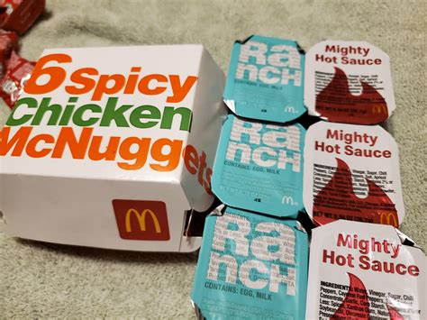 I simply asked for ranch and hot sauce for a 6 piece nugget. : r ...