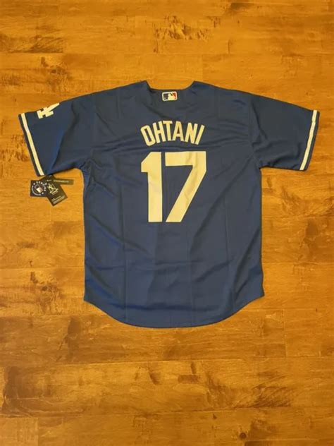 SHOHEI OHTANI #17 LA Dodgers Blue MLB Nike Men's L Large Jersey Stitched NWT $49.99 - PicClick