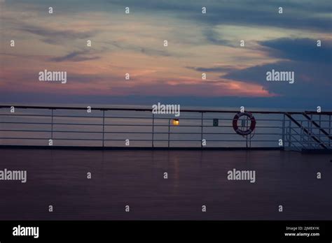 Luxury Cruise Ship Deck at Sunset Stock Photo - Alamy