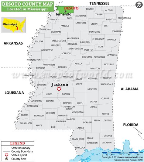 Desoto County Map, Mississippi