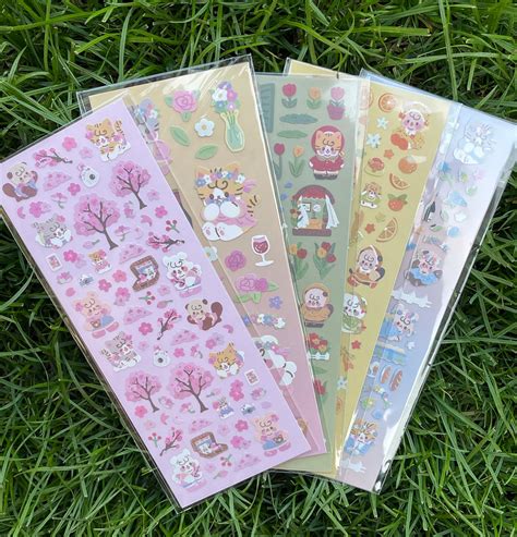 Cute Cartoon Sticker Sheets Kawaii Sticker Sheets | Etsy