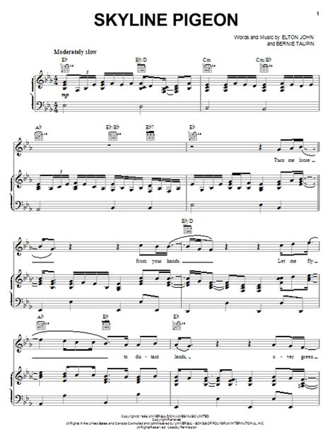 Elton John "Skyline Pigeon" Sheet Music | Download PDF Score 109661