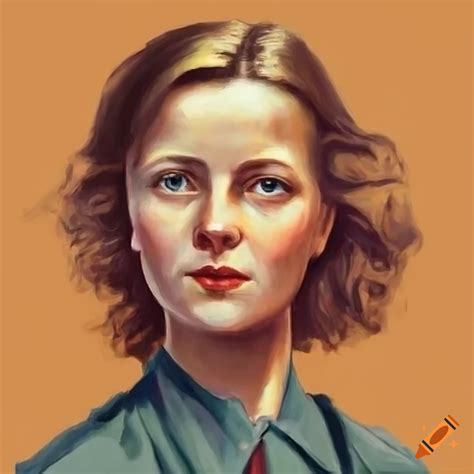 Portrait of an east german female worker on Craiyon
