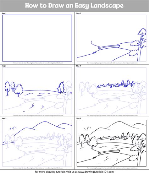 How to Draw an Easy Landscape (Landscapes) Step by Step ...