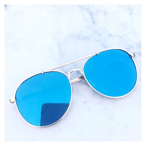 Blue Mirrored Aviator Sunglasses | Mirrored aviator sunglasses, Blue ...