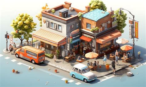 Premium AI Image | Isometric of Suburban Neighborhood Street Peaceful ...