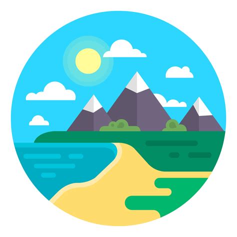 Beach Landscape 217465 Vector Art at Vecteezy