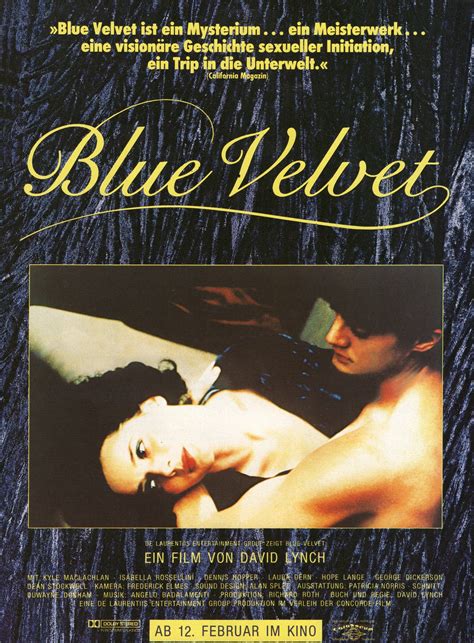 Blue Velvet (1986) - Posters — The Movie Database (TMDb)