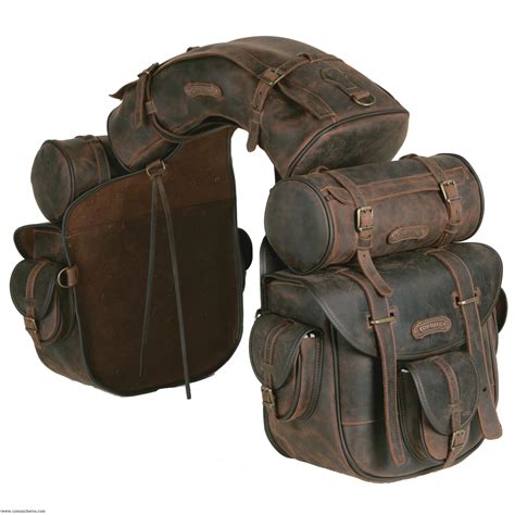 Complete, unique saddle bag for trekking in Leather